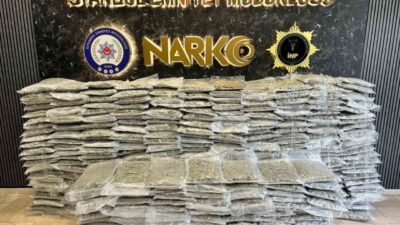 İstanbul’da düzenlenen bir uyuşturucu operasyonunda 409 kilo 600 gram skunk