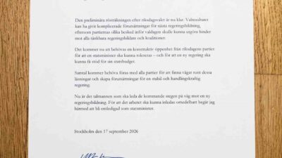 İsveç Başbakanı Ulf Kristersson, merkez sol muhalefetin parlamento seçiminde 176