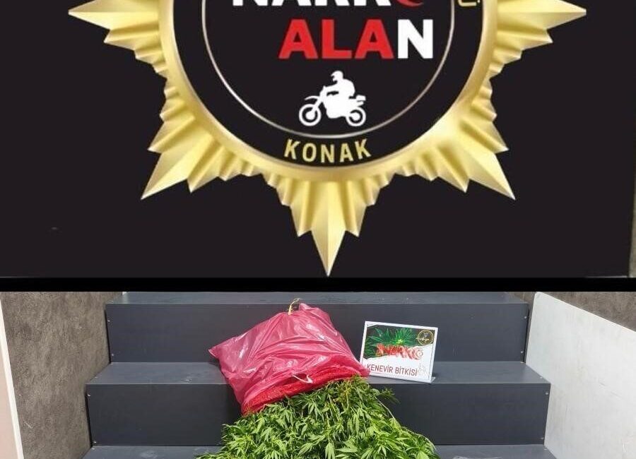 İzmir’in Konak ilçesinde polis ekipleri tarafından gerçekleştirilen bir uyuşturucu operasyonunda,