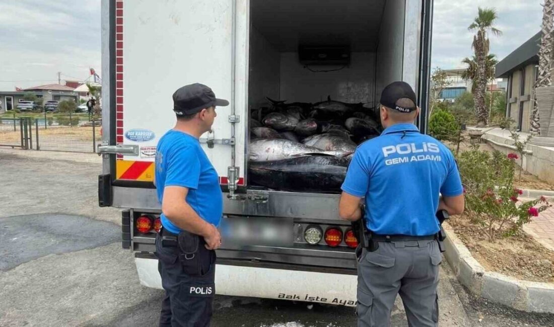 İzmir’in Güzelbahçe ilçesinde deniz polisi tarafından durdurulan iki araçta, piyasa