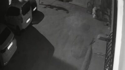 Konak ilçesinde bir kişinin, kendi köpeğine tekme atıp tasmayla sürüklediği