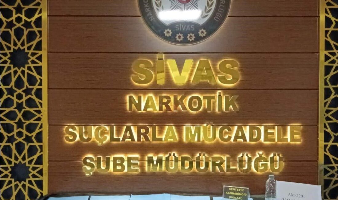 Sivas’ta düzenlenen bir operasyonda, 32 bin kullanımlık sentetik kannabinoid içeren