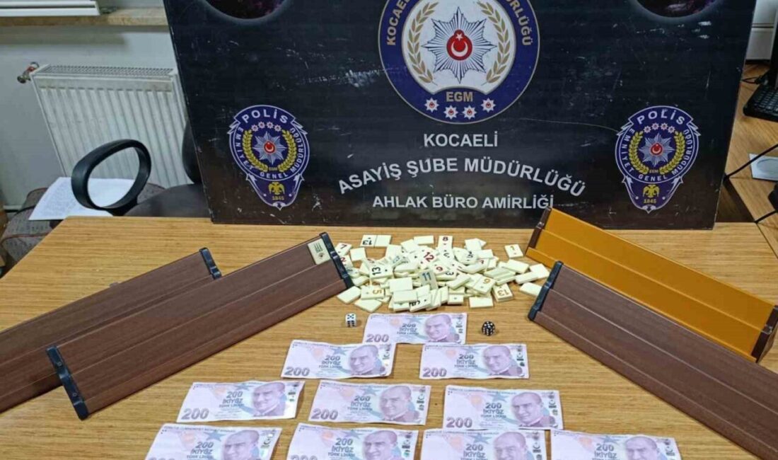 Kocaeli’deki bir kahvehanede gerçekleştirilen denetim sonucunda kumar oynandığı saptandı. Kumar