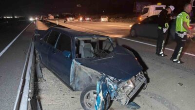 Karaman’da meydana gelen trafik kazasında, aynı yönde seyir halinde olan