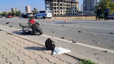 Karaman’da meydana gelen trafik kazasında, bir elektrikli bisiklete kavşakta dönüş