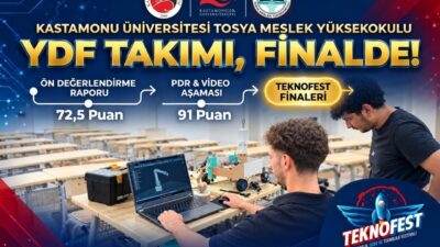 Kastamonu Üniversitesi öğrencileri, TEKNOFEST 2026’da düzenlenen RoboLig Yarışması’nın Türkiye finalinde
