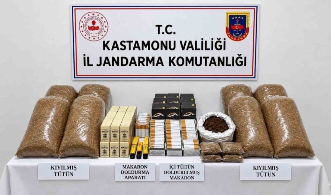 Kastamonu’da jandarma ekipleri, bir iş yerinde gerçekleştirilen aramada 5.480 adet