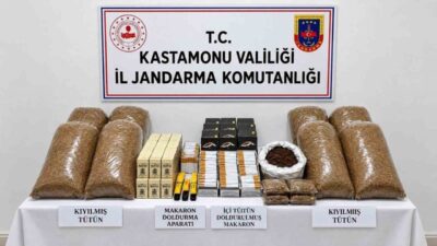 Kastamonu’da jandarma ekipleri, bir iş yerinde gerçekleştirilen aramada 5.480 adet