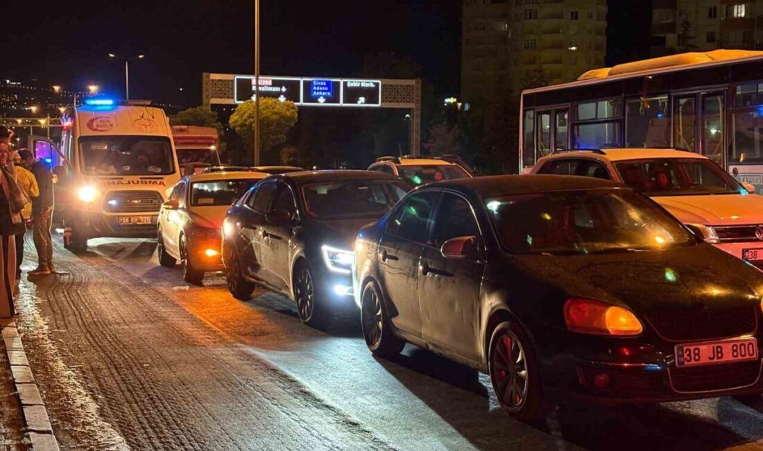 Melikgazi ilçesine bağlı Germir Mahallesi Nalçık Bulvarı’nda meydana gelen zincirleme