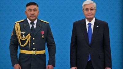 Kazakistan’da Cumhurbaşkanı Kasım Comert Tokayev, Hazar Denizi’ndeki tatbikat esnasında meydana