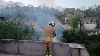 Kırıkhan ilçesinde meydana gelen bahçe yangını, itfaiye ekiplerinin hızlı ve