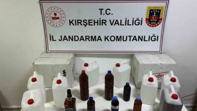 Kırşehir’de jandarma ekipleri tarafından gerçekleştirilen operasyonda 35 litre kaçak etil
