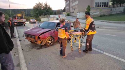 Eskişehir’de meydana gelen bir kaza sonucunda sürücüsü direksiyon hakimiyetini kaybeden