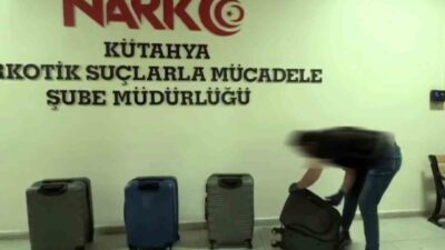 Kütahya’da polis ekipleri tarafından yürütülen operasyonda, 4 adet valizde toplam