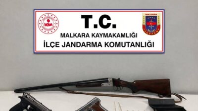 Malkara ilçesinde, jandarma ekipleri tarafından bir eve yapılan operasyonda ruhsatsız