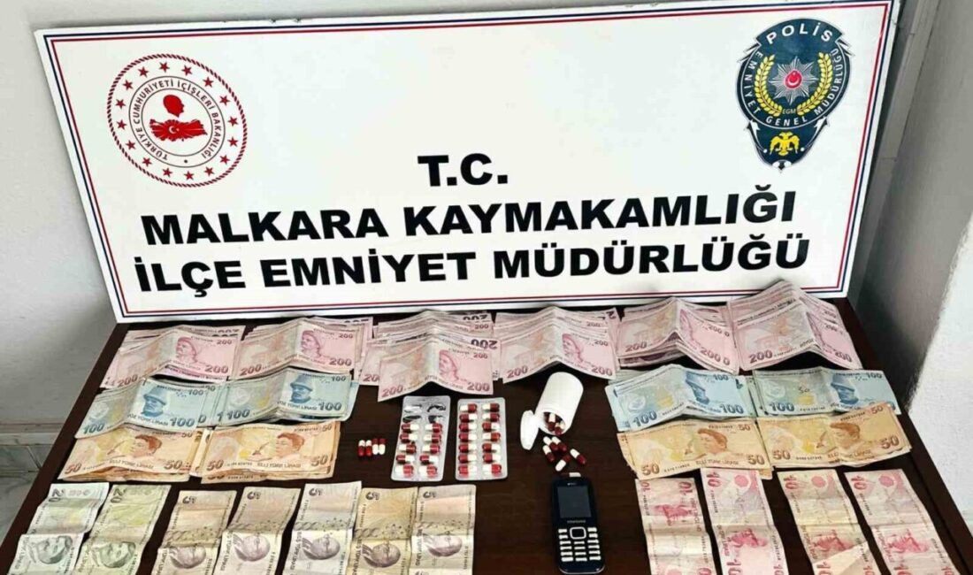 Malkara ilçesinde polis ekiplerinin yaptığı operasyonda, 211 uyuşturucu hap ile