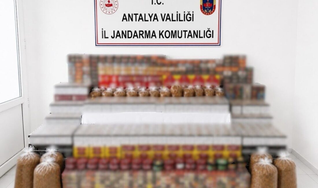 Antalya’nın Manavgat ilçesinde jandarma ekipleri, kaçak tütün ve tütün mamullerinin
