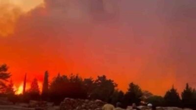 Muğla’nın Menteşe ilçesine bağlı Yaraş Mahallesi’nde çıkan orman yangınına, hem