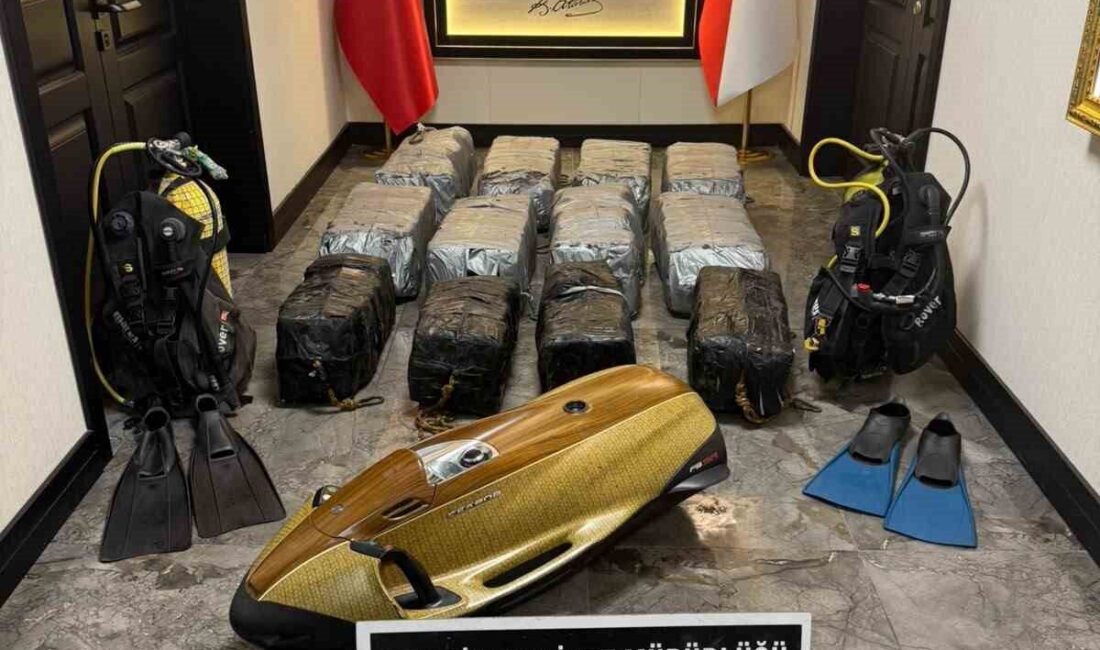Mersin Limanı’nda gerçekleştirilen operasyonda bir gemide gizlenmiş 350 kilogram kokainin