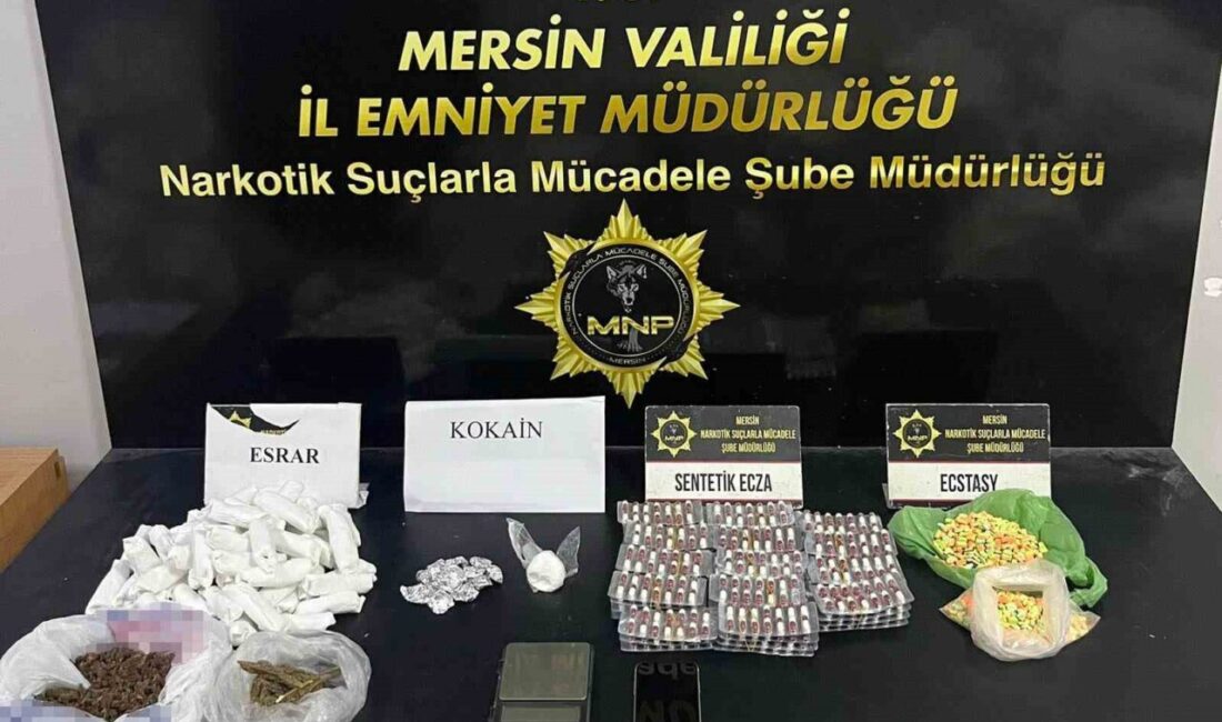 Mersin’de polis tarafından gerçekleştirilen uyuşturucu operasyonlarında yakalanan 12 şüpheliden 5’i