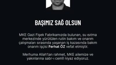 Gazi Fişek Fabrikası’nda meydana gelen iş kazasında bir kişi hayatını