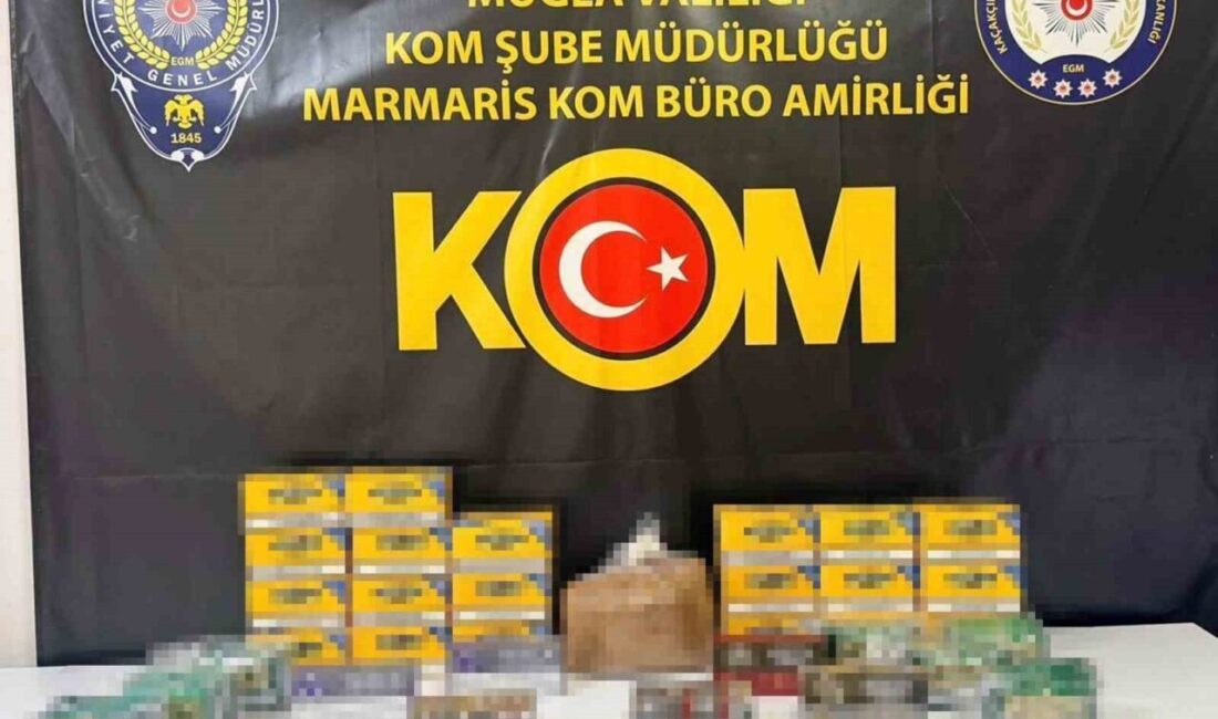 Marmaris ilçesinde yapılan bir operasyonda, kaçak tütün ve tütün mamulleri