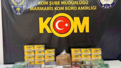 Marmaris ilçesinde yapılan bir operasyonda, kaçak tütün ve tütün mamulleri