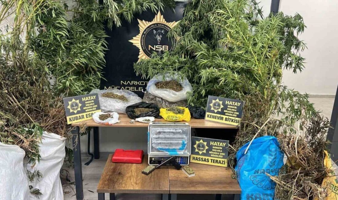 Hatay’da polis ekipleri, müstakil evin bahçesinde gerçekleştirilen aramada 4 metre