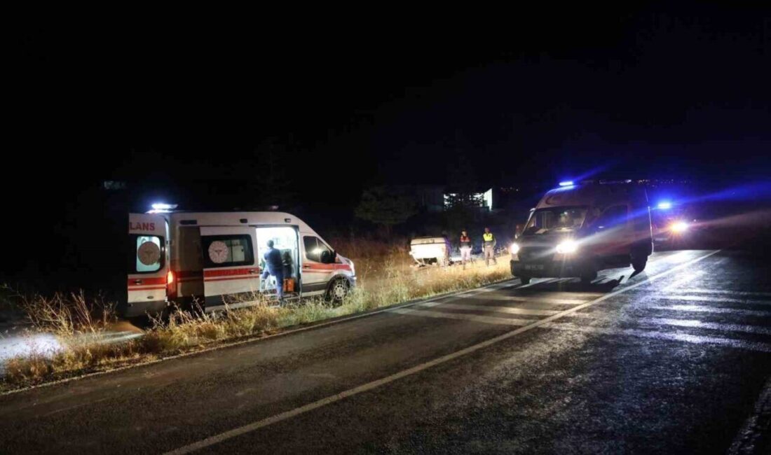 Nevşehir’de bir otomobil kontrolden çıkarak şarampole devrildi ve takla attıktan