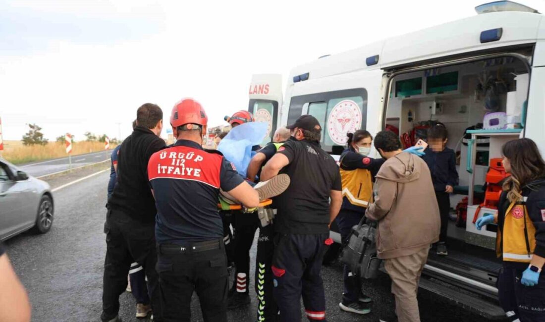 Nevşehir’de meydana gelen trafik kazasında, bir aracın aynı yönde seyreden