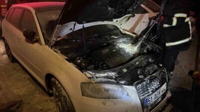 Niğde ilinde bir sitenin otoparkında park edilmiş bir otomobilde çıkan