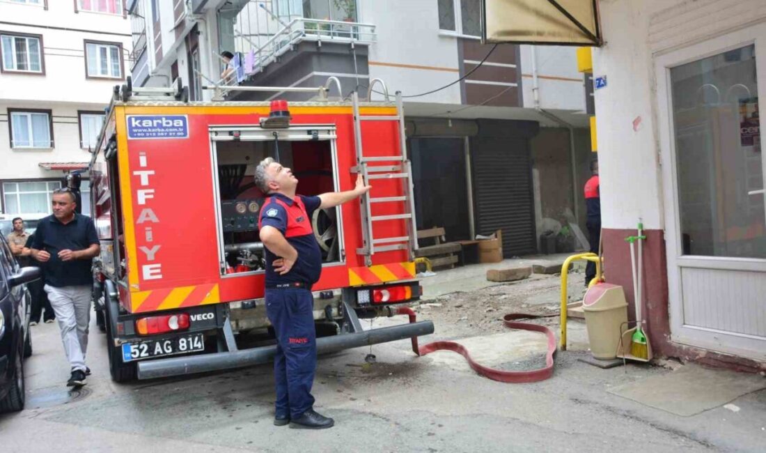 Ünye ilçesinde bir dairede unutulan yemek ocakta yanınca paniğe neden