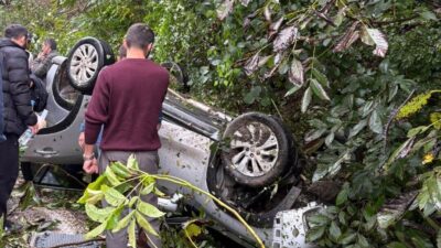 Ordu’nun Kabataş ilçesinde meydana gelen trafik kazasında, bir araç kontrolden