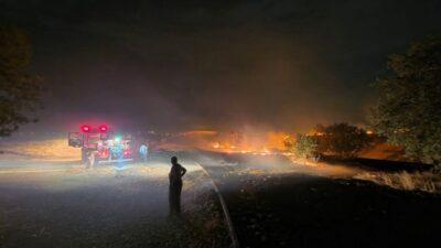 Adıyaman’ın Kahta ilçesinde meydana gelen orman yangını sırasında köy imamı,