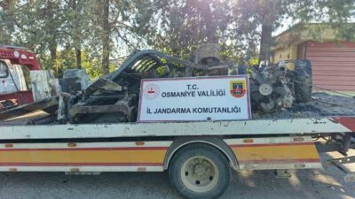 Osmaniye’de yol yapımı sırasında bir iş makinesinin çalınmasıyla ilgili, jandarmanın