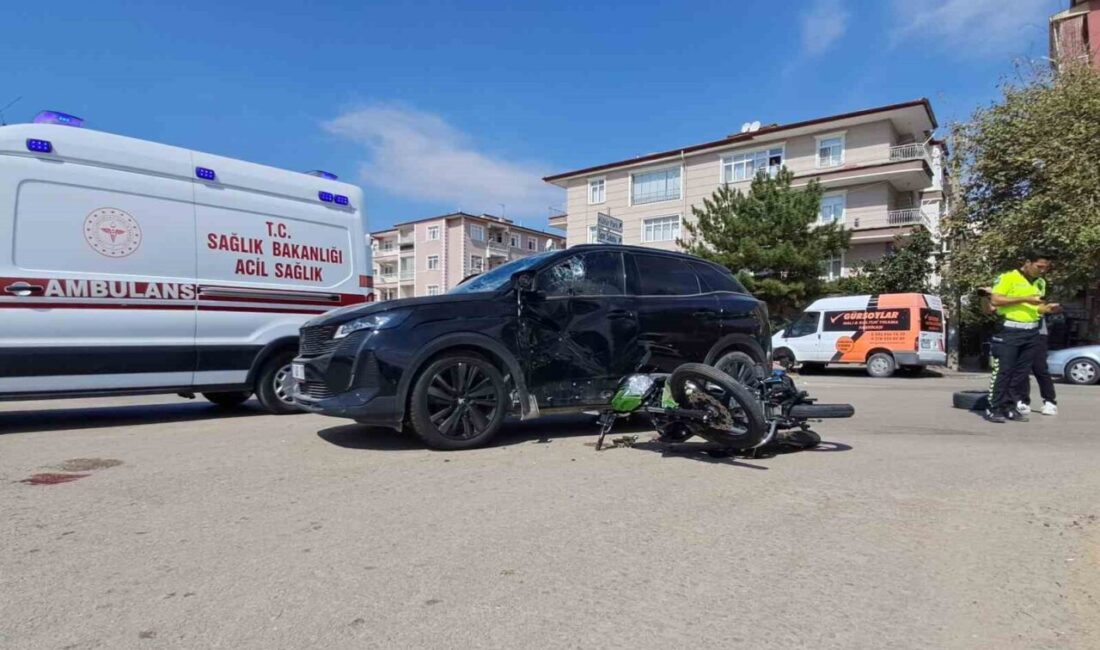 Kırıkkale’de yaşanan trafik kazasında bir motosiklet sürücüsü, otomobil ile çarpışarak