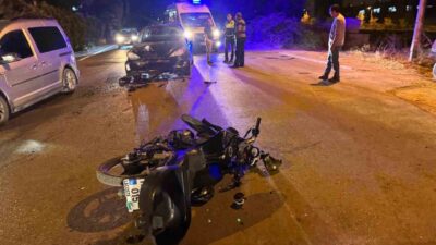 Bilecik merkezinde otomobil ile motosikletin çarpışması sonucu meydana gelen trafik