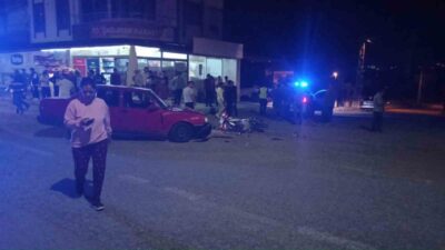 Konya’nın Seydişehir ilçesinde otomobil ile motosikletin çarpışması sonucu meydana gelen