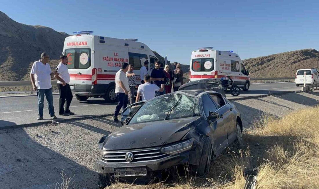 Sivas’ta, bir otomobilin kontrolden çıkarak şarampole yuvarlanması sonucu meydana gelen