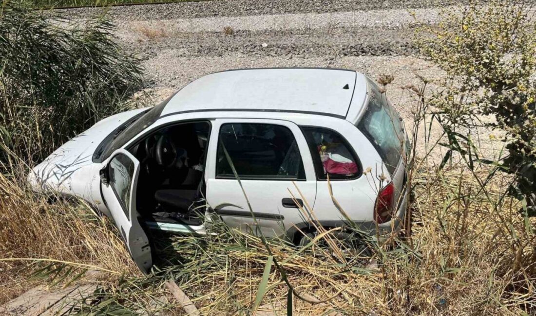 Germencik ilçesinde meydana gelen bir trafik kazasında bir otomobil şarampole