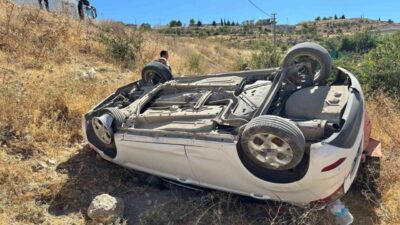 Adıyaman’da meydana gelen bir trafik kazasında, kontrolünü yitiren bir aracın