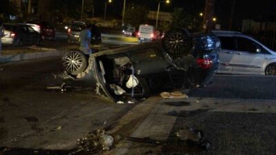 Antalya’da dün akşam saatlerinde meydana gelen trafik kazasında, bir otomobil