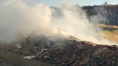 Bilecik’in Pazaryeri ilçesinde çöplük alanında meydana gelen yangın paniğe neden