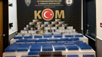 Afyonkarahisar’da, polis ekipleri tarafından Dinar ilçesinde gerçekleştirilen operasyonda iş yerinde