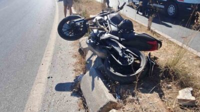 Muğla’nın Bodrum ilçesinde meydana gelen trafik kazasında bir motosiklet sürücüsü
