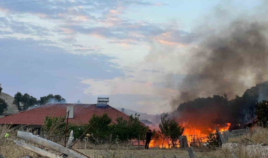 Burdur’un Gölhisar ilçesinde meydana gelen yangın, Armutlu Mahallesi’nde bulunan bir