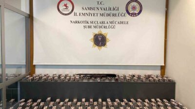 Samsun’un İlkadım ilçesindeki bir ikamette gerçekleştirilen aramada, polis ekipleri tarafından