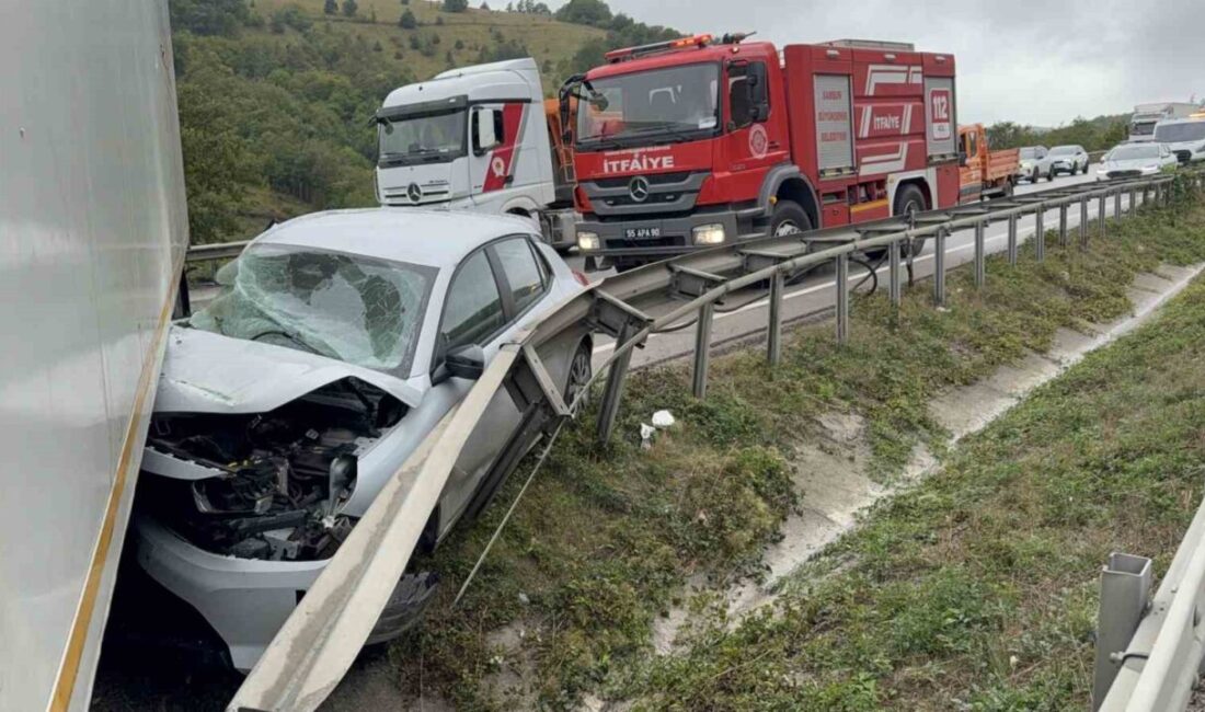 Samsun’un Kavak ilçesinde meydana gelen trafik kazasında otomobil ile tır