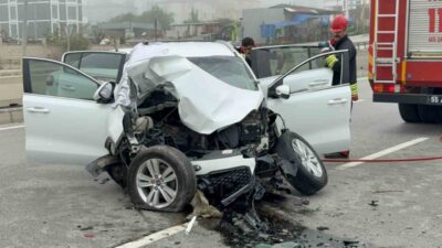Samsun’da meydana gelen trafik kazasında, bir SUV aracın trafik yön