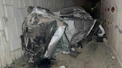Samsun’un İlkadım ilçesinde meydana gelen trafik kazasında, bir otomobilin kamyonete